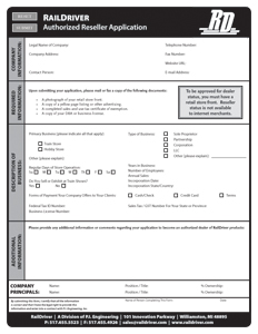 RailDriver Authorized Reseller Form